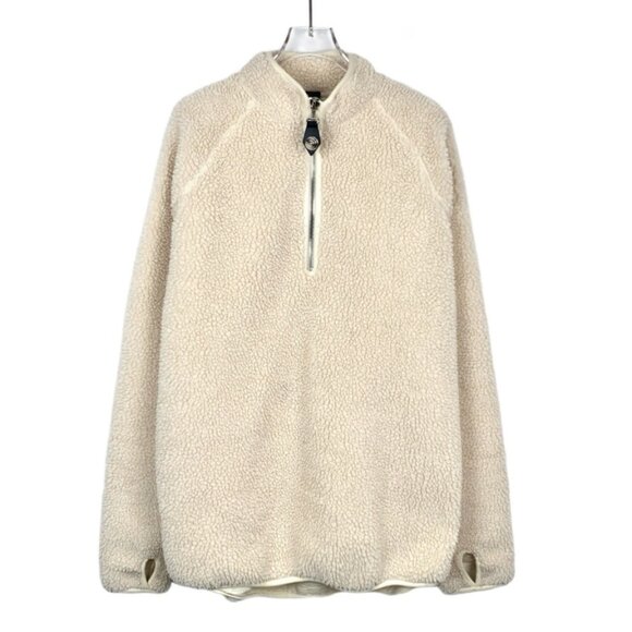 We11done Off-White Stand Collar Sherpa Half-Zip Jacket - Picture 1 of 8